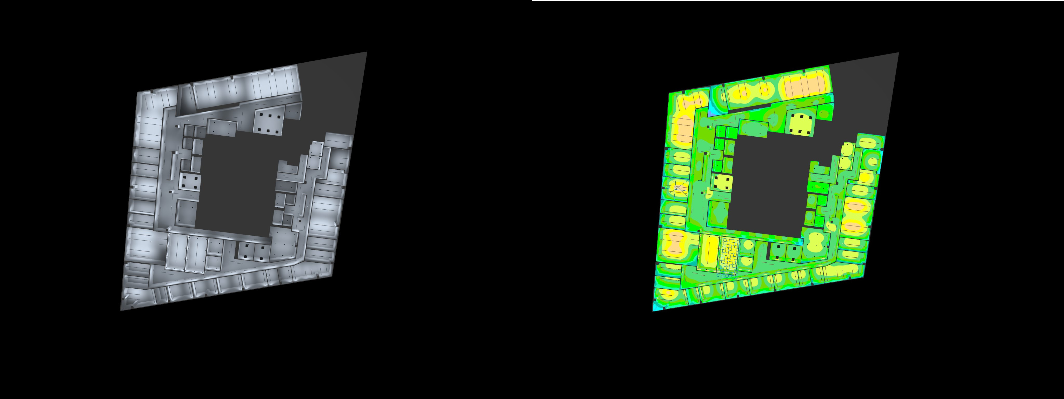 Obliczenia oświetlenia biurowca – widok 2