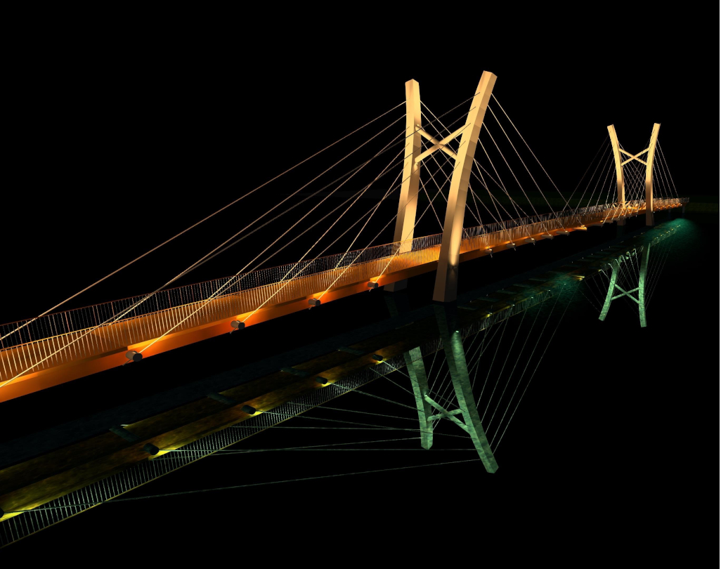 Wizualizacja oświetlenia kładki